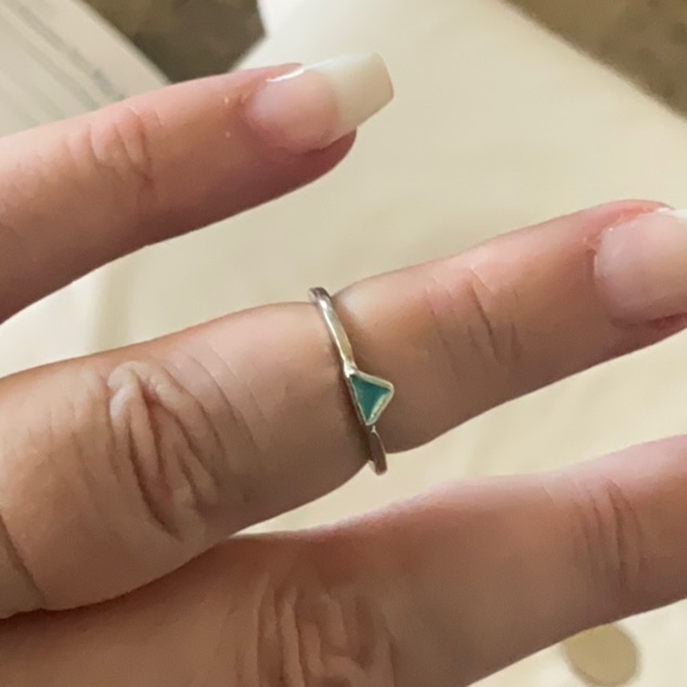 Silver and blue ring